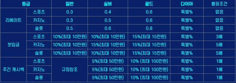 VIP 보너스 혜택